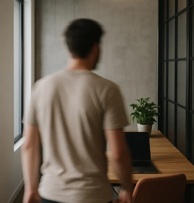 web agency team member in a coworking space