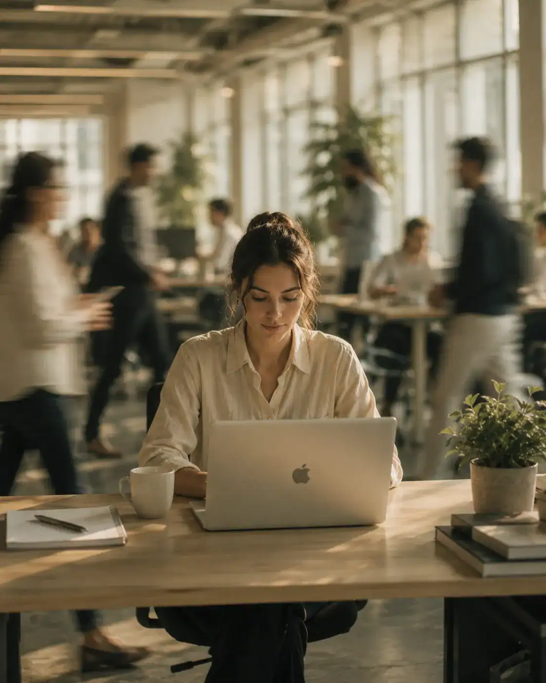 focused work in the office